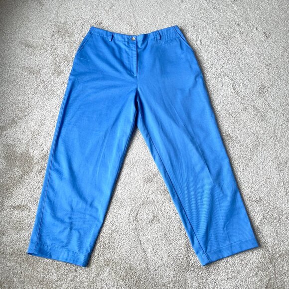 Talbots Pants - Talbots Petites Women Blue Chino Straight Wide Leg Pants, Size 14P